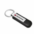 Ipick Image For Honda Logo In Red Silver Metal Plate Black Pu Leather Strap Key Chain Keychain Official Licensed