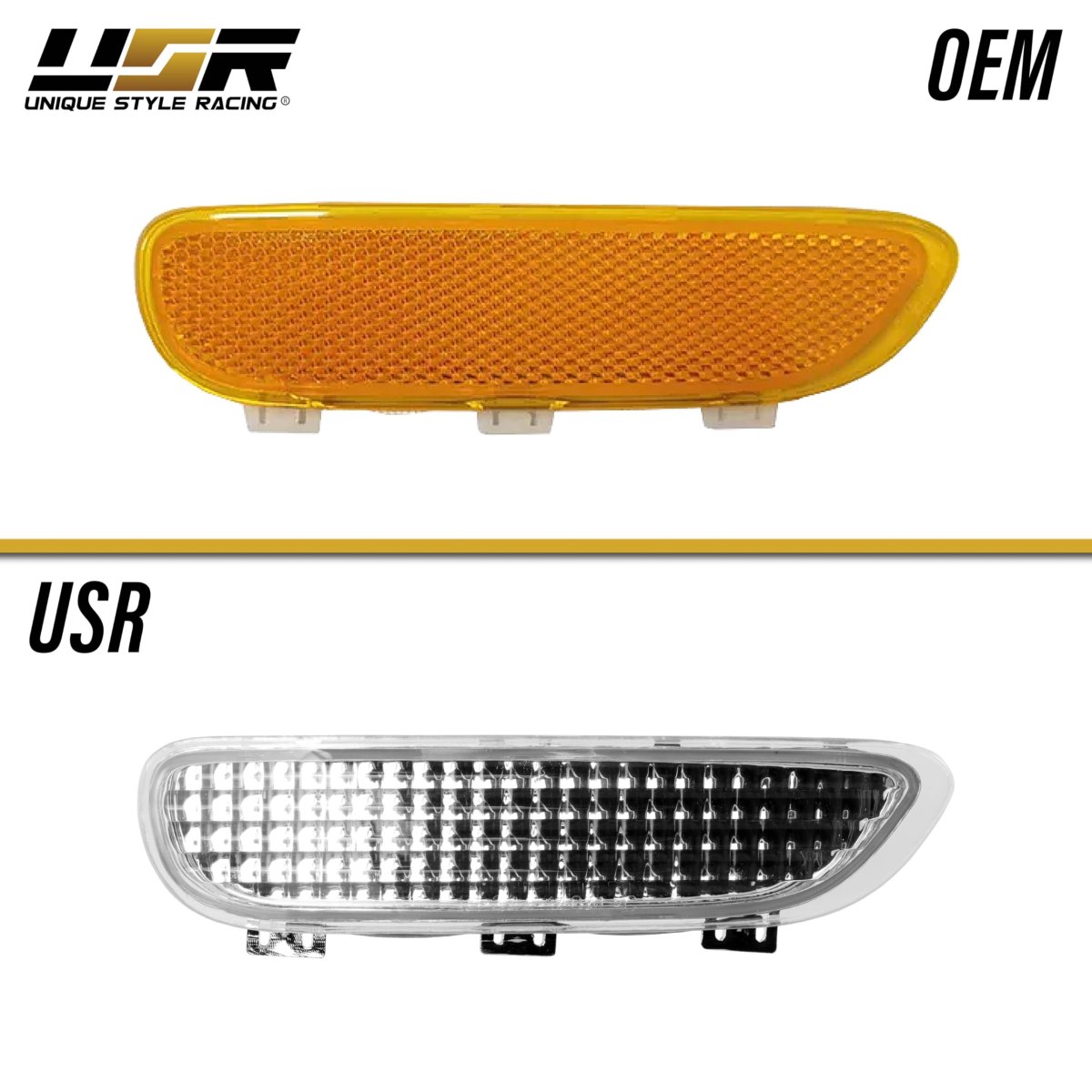 Usr 00-03 E46 3 Series 2 Door Side Marker Reflector A Front Bumper Left Right Pair For 2000-2003 Bmw 3-series Coupe And