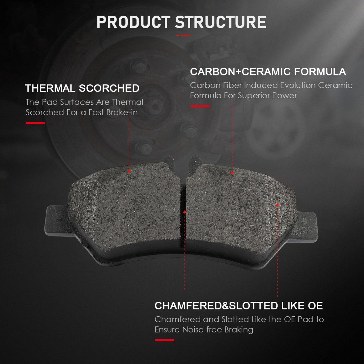 D1317 Rear Disc Brake Pad Set With Hardware For Dodge Sprinter 2500 3500 Freightliner And Mercedes Benz