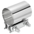 2 Inch Exhaust Clamp 304 Stainless Steel Butt Joint Band Sleeve Coupler Pipe Repair Universal Widening For Pipes Mufflers 