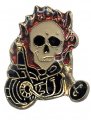 Pack Of 12 Flaming Skull Motorcycle Bike Hat Cap Lapel Pin Hp1818 