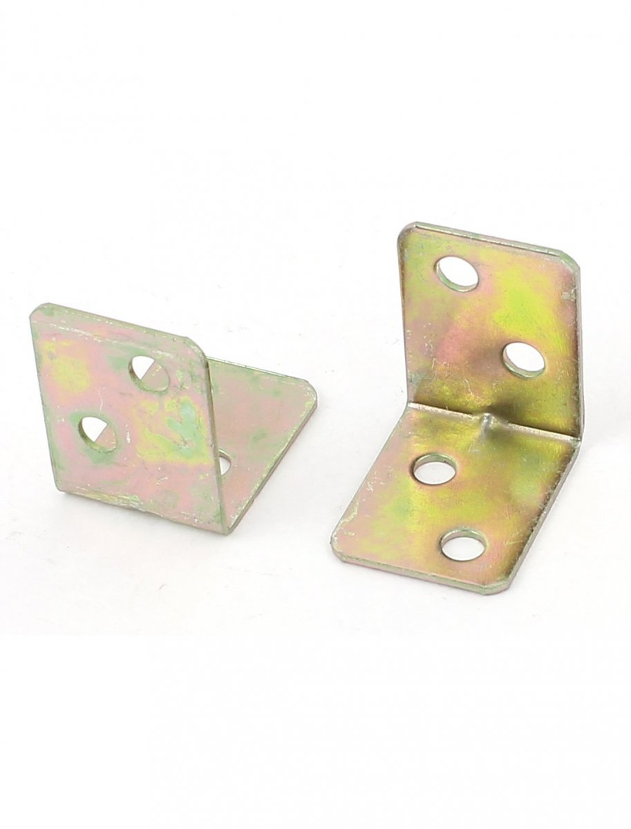 Metal Shelf Support 90 Degree Right Angle Bracket 12pcs Brass Tone