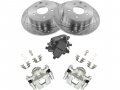 Marketplace Auto Parts Rear Ceramic Brake Pad Cross Drilled And Slotted Rotor Caliper Set Compatible With 2002-2017 Nissan 