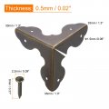 Uxcell 33x33x33mm Metal Box Corner Protectors Edge Guard Iron Bronze Tone 24pcs