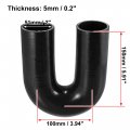 X Autohaux 51mm 2 Id 180 Degree Silicone Reducer Hose Coupler Intercooler Tube Black For Car Intake Piping