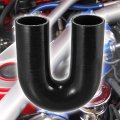 X Autohaux 51mm 2 Id 180 Degree Silicone Reducer Hose Coupler Intercooler Tube Black For Car Intake Piping