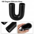 X Autohaux 51mm 2 Id 180 Degree Silicone Reducer Hose Coupler Intercooler Tube Black For Car Intake Piping