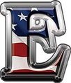 Reflective American Flag Letter E 