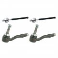A-partrix 4 Tie Rods Inner And Outer Front Replacement Rod End Fits Bmw 745i 2005 2004 2003 2002 745li 760i 760li 