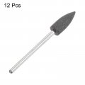Uxcell 12pcs 120 Grits Abrasive Mounted Stone 2 35mm Shank 1 4 6mm Dia Pointed Point Heads Grinding And Polishing Wheels For