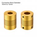 Uxcell 5pcs 10mm To 12mm Aluminum Alloy Shaft Coupling L31xd25 Flexible Coupler For Encoders And Motors Golden
