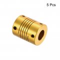 Uxcell 5pcs 10mm To 12mm Aluminum Alloy Shaft Coupling L31xd25 Flexible Coupler For Encoders And Motors Golden