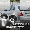 Uxcell Car Silver Tone Black Hex Head License Plate Bolts Screws 4 Pcs