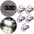 Side Marker Light 5pcs White Fish Shape Trailer Lamp Stop Turn Tail Fit For Boats Truck Pickups Flush Mount Waterproof Lights 