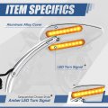 Motocycle Side Mirrors Rear View Rotary Adjustment With Led Turn Signal Handlebar Mount Universal For Motorbike Dirt Street