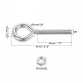 Uxcell M8x50mm Eye Hooks Screws Bolts Kit 5pcs Carbon Steel Hanger Eyelet Screw With Hex Nuts For Metal Hook Wood Terminal Ring