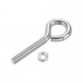Uxcell M8x50mm Eye Hooks Screws Bolts Kit 5pcs Carbon Steel Hanger Eyelet Screw With Hex Nuts For Metal Hook Wood Terminal Ring