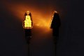 Lighting Universal Stalk Turn Signal Arapaho Teardrop Amber Led Clear Lens Silver Base 