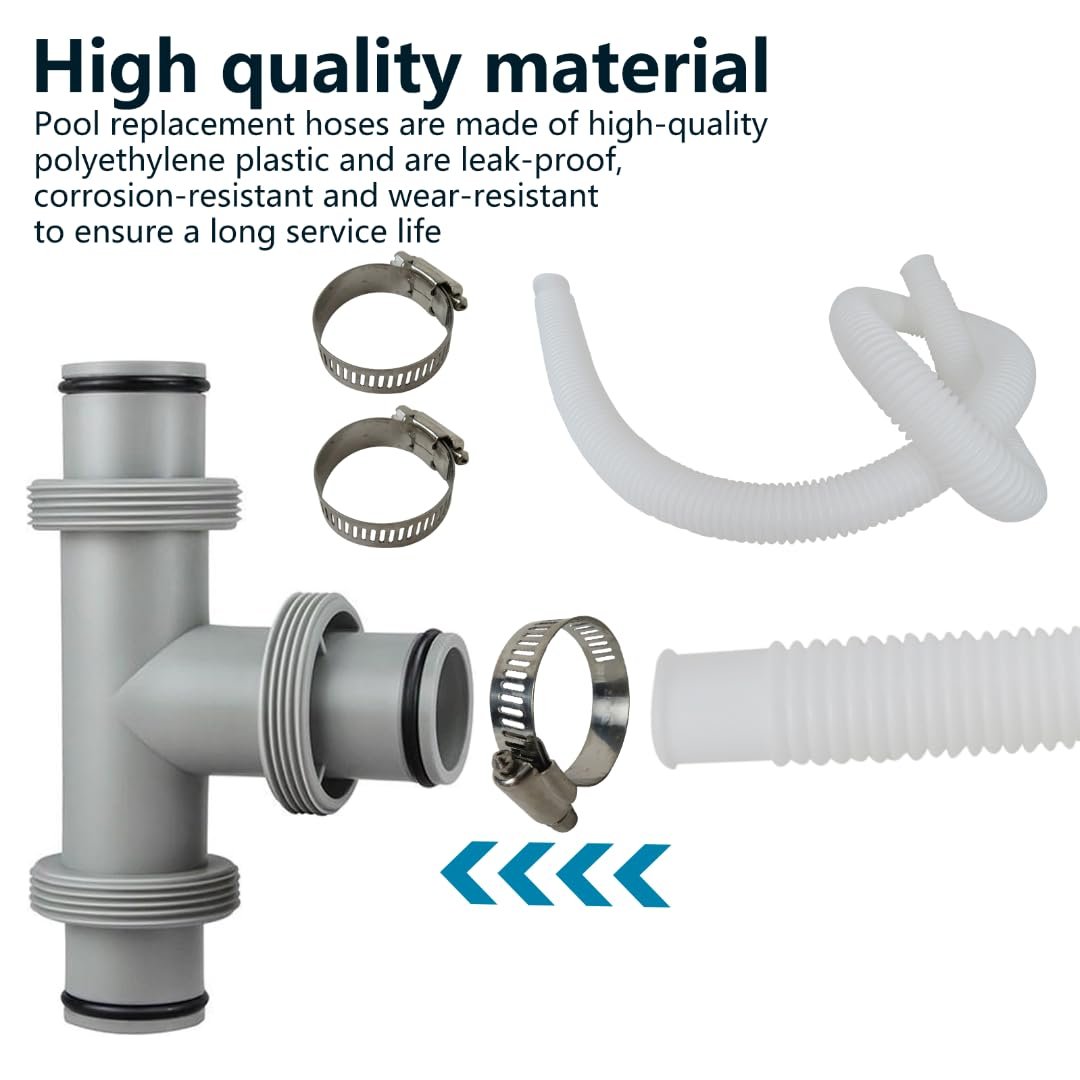 2 Pack Pool Pump Replacement Hose 1 25 Diameter 59 Long Filter Hoses For Intexx 607 637