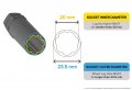 7 Point Spline Drive Tuner Socket Key Tool For Seven-spline Wheel Lock Lug Nuts 20mm Inner Diameter Compatible With 19mm 3 4