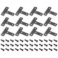 Uxcell T Shape Bracket 50x50x1mm Carbon Steel Flat Repair Plates For Joint Fastener Furniture Construction 24pcs With Screws