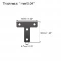 Uxcell T Shape Bracket 50x50x1mm Carbon Steel Flat Repair Plates For Joint Fastener Furniture Construction 24pcs With Screws