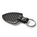 Dodge Durango Real Black Carbon Fiber Large Shield Style Key Chain Official Licensed With Genuine Leather Strap 2 25 In X 1 75 