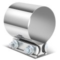 3 In Butt Joint Band Exhaust Muffler Seal Clamp Sleeve Universal For Outer Diameter Pipe Stainless Steel Polished Finish With 