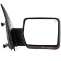 Towing Mirror For 2007 2014 F-150 Series Truck Pickup Right Passenger Side Power Adjusted Heated With Turn Signal Light Black 