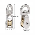 Uxcell 1 5 Lifting Crane Swivel Hook Single Pulley Block Hanging Wire Towing Wheel Zinc Alloy 2pcs