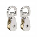 Uxcell 1 5 Lifting Crane Swivel Hook Single Pulley Block Hanging Wire Towing Wheel Zinc Alloy 2pcs 