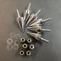 Httmt Mt218-002a- Universal Chrome Motorcycle Spike Bolts With Mounting Parts Compatible Windscreen Fairings License Plate