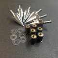 Httmt Mt218-002a- Universal Chrome Motorcycle Spike Bolts With Mounting Parts Compatible Windscreen Fairings License Plate