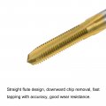 Uxcell Thread Tap Metric M3 5 X 0 6 Titanium Coated Cobalt Hss High Speed Steel 3 Straight Flutes Machine Mini Micro Screw
