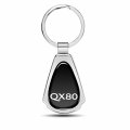 Ipick Image For Infiniti Qx80 Black Dome Chrome Metal Teardrop Key Chain Keychain Official Licensed