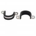 Uxcell 25mm Dia Rubber Lined U Shaped 304 Stainless Steel Pipe Clip Hose Clamp 4pcs