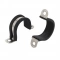 Uxcell 25mm Dia Rubber Lined U Shaped 304 Stainless Steel Pipe Clip Hose Clamp 4pcs