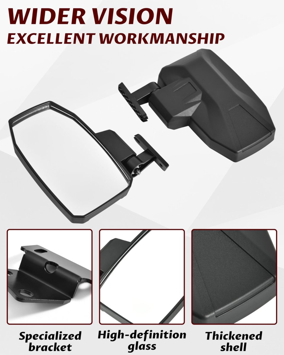Adjustable Side Mirrors For Honda Pioneer 700-2 700-4 2014-2025 Accessories Exterior Wider Foldable Rearview Mirror With