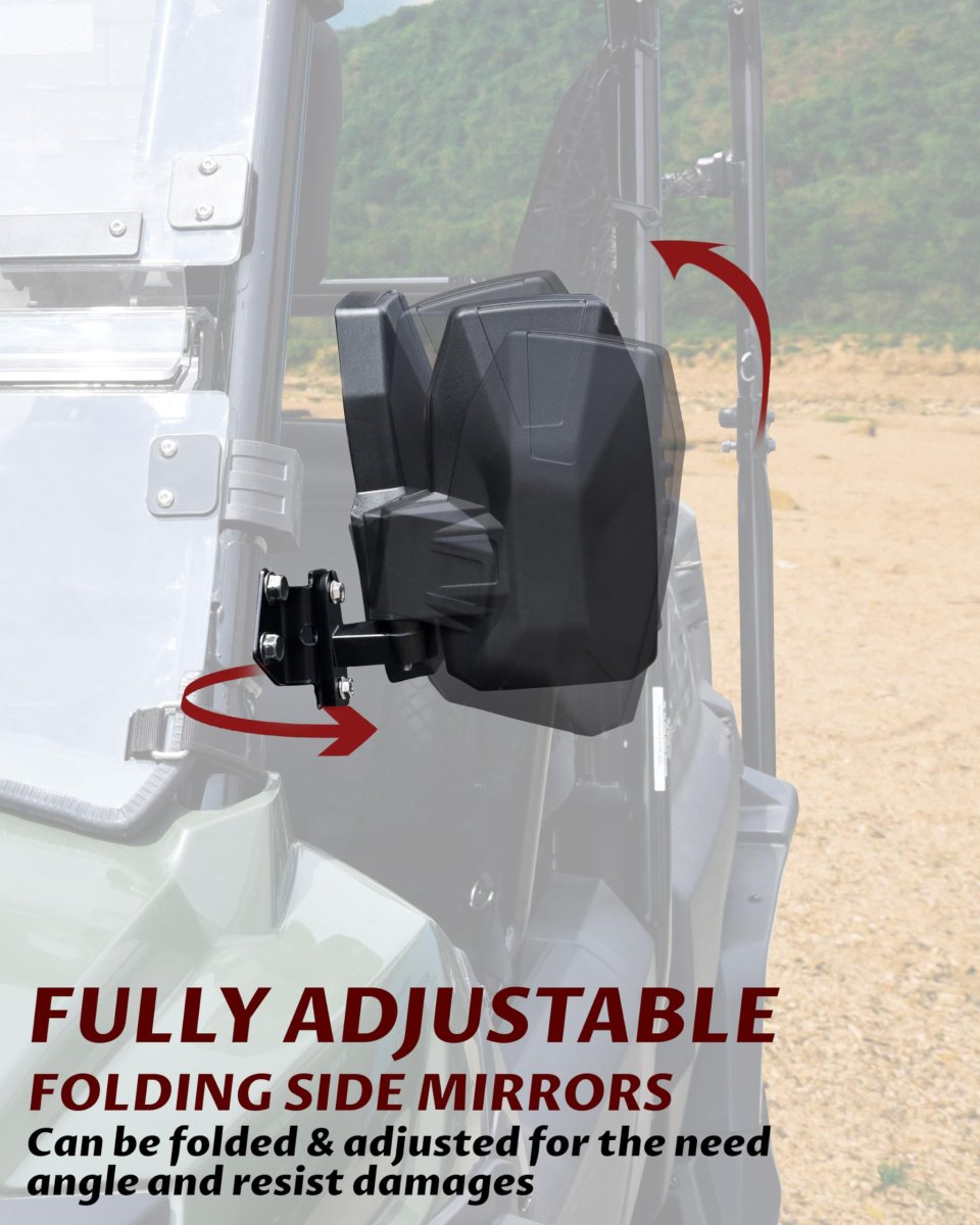 Adjustable Side Mirrors For Honda Pioneer 700-2 700-4 2014-2025 Accessories Exterior Wider Foldable Rearview Mirror With