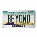 Hemi 3d Mirror Chrome Metal License Plate Frame Official Licensed Universal Fit For Car Suv Truck 12 In X 6 With Screw Cover