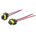 Alla Lighting H11 H8 H9 H11ll H9ll Socket Female Adapter Wiring Harness Wire For Headlights Headlamp Fog Light Lamps Bulbs 2pcs