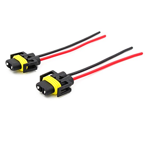 Alla Lighting H11 H8 H9 H11ll H9ll Socket Female Adapter Wiring Harness Wire For Headlights Headlamp Fog Light Lamps Bulbs 2pcs