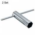 Uxcell 16mm Universal Ignition Spark Plug Spanner Extended Wrench Socket 2 Pcs