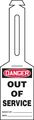 Accuform Signs Tal354 Plastic Loop N Strap Tag Legend Danger Out Of Service 5-1 Length X 3-1 4 Width With 6 Red Black On White 