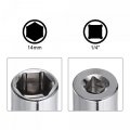 Socket Accessory Set 14mm Deep 360a Rotatable Hex Shank Impact Driver Adaptor Universal Joints With 1 4 Drive