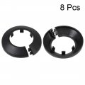 Uxcell 34-35mm Pipe Cover Decoration Pp Plastic Water Escutcheon Black 8pcs