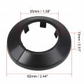 Uxcell 34-35mm Pipe Cover Decoration Pp Plastic Water Escutcheon Black 8pcs