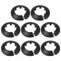 Uxcell 34-35mm Pipe Cover Decoration Pp Plastic Water Escutcheon Black 8pcs