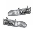Headlight Assembly Pair For Ford Taurus 1992 1993 1994 1995 Driver And Passenger Side Halogen Plastic Lens Fits L Gl Lx Se 