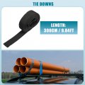 A Absopro Car Tie Down Strap Adjustable 300cm 9 84ft Cam Buckle Lashing Straps Cloth Black Set Of 2